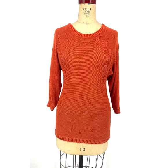 Banana Republic Burnt Orange Linen Lightweight Knit Sweater S - Picture 1 of 7